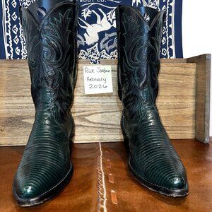 Dan Post Emerald/Forrest Green Genuine Lizard Cowboy Boots in Men's size 11D